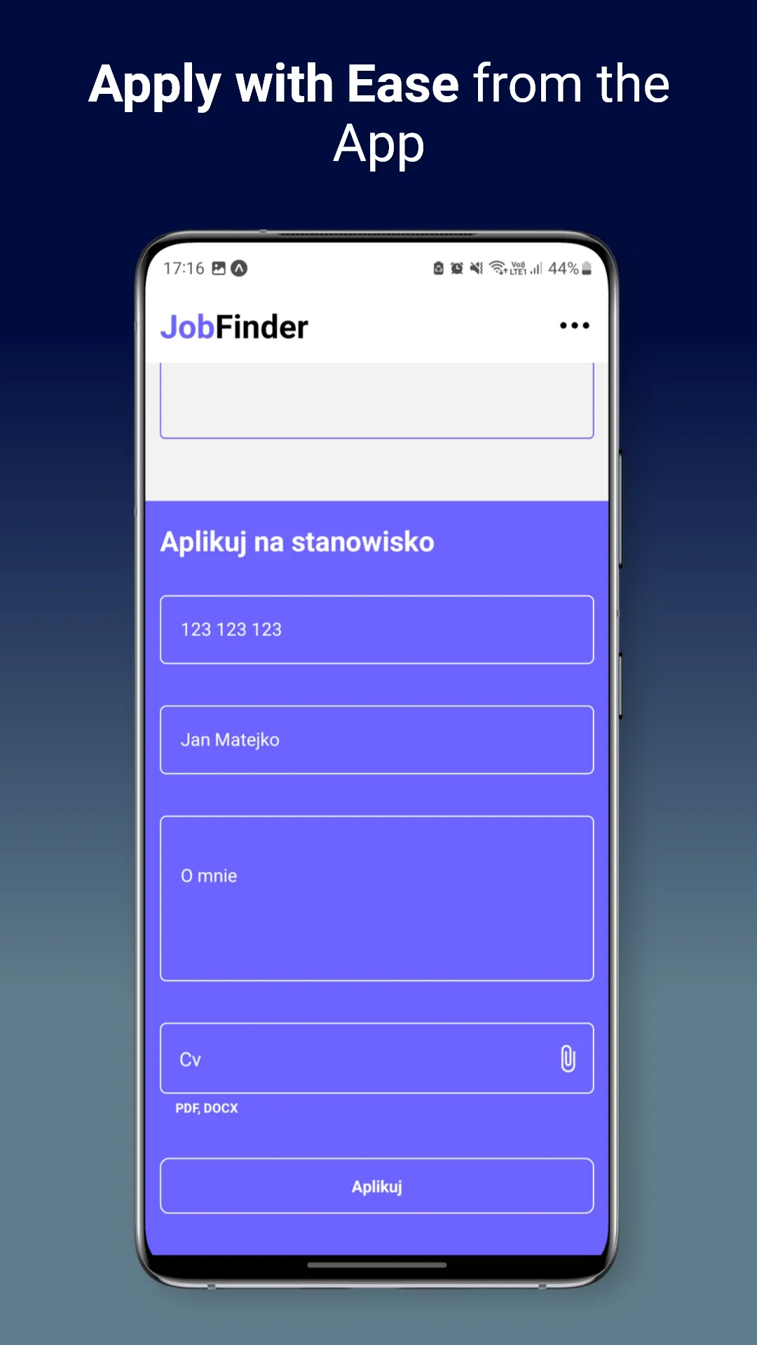 Job Finder Apply Internal Offer
